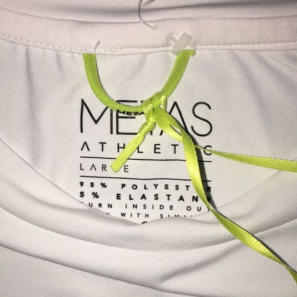 Metas Athletic Sydney Australia white Guns Work out gym running tank key shirt-L - Picture 2 of 5
